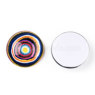Glass Cabochons, Half Round with Eye, Colorful, 20x6.5mm(GGLA-T004-05G)