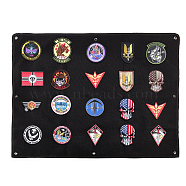 Badge Armband Patch Display Board, Hook & Loop Morale Patch Panel, Wall Hanging Folding Armband Finishing Cloth, for Wall Decoration, Rectangle, Black, 700x850x2mm, Hole: 8mm(FIND-WH0145-45A)