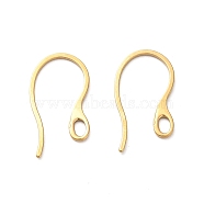 Ion Plating(IP) 304 Stainless Steel Earring Hooks, Ear Wire, with Loops, Real 18K Gold Plated, 22x12x1mm, Hole: 3.5x2mm, 20 Gauge, Pin: 0.8x1mm(STAS-E192-11G)