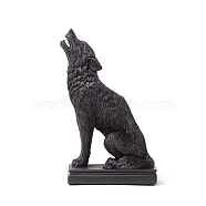 Resin Candle Holder, for Desktop Decor, Wolf, Coconut Brown, 11x6.5x18cm(WOLF-PW0001-78)