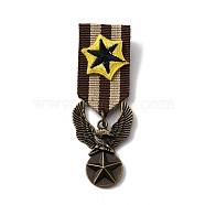 Retro British Preppy Style Alloy with Iron Pendant Lapel Pins, Polyester Brooch Medal for Men, Eagle Pattern, 80mm(FIND-WH0120-33C)