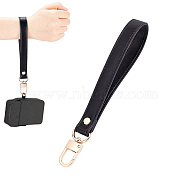 PU Imitation Leather Wristlet Bag Straps, with Alloy Swivel Clasp, for Purse Clutch Bag, Black, 21x1.8cm(DIY-WH0386-02KCG)