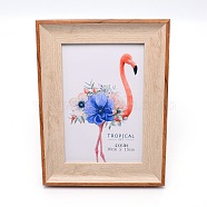 Plastic Display Photo Frame, Rectangle with Flamingo Pattern, Bisque, 200x150x19.5~21.5mm(AJEW-WH0241-08)