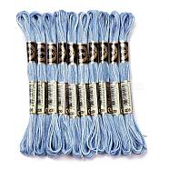 10 Skeins 6-Ply Polyester Embroidery Floss, Cross Stitch Threads, Segment Dyed, Cornflower Blue, 0.5mm, about 8.75 Yards(8m)/skein(OCOR-K006-A70)