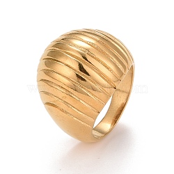 Ion Plating(IP) 304 Stainless Steel Chunky Dome Finger Ring, Croissant Finger Ring for Men Women, Golden, 6 1/4(16.7mm)~US Size 9 1/2(19.3mm)(RJEW-B040-01G)