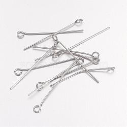 304 Stainless Steel Eye Pin, 30x0.7mm, Hole: 2mm(X-STAS-R045-30mm)