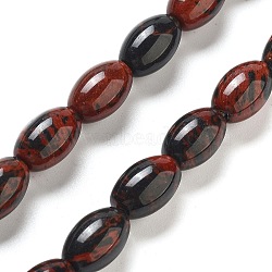 Natural Mahogany Obsidian Beads Strands, Rice, 12x8mm, Hole: 1.2mm, about 33pcs/strand, 15.94''(40.5cm)(G-B106-B13-01)