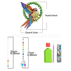 Parrot DIY Diamond Painting Pendant Decoration Kits, Including Resin Rhinestones, Pen, Tray & Glue Clay, Colorful, 150x120mm(PW-WGA9A94-01)