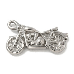 Anti-Tarnish 304 Stainless Steel Pendants, Motorbike Charm, Stainless Steel Color, 28.5x22x5mm, Hole: 1.6mm(STAS-Q334-32P)