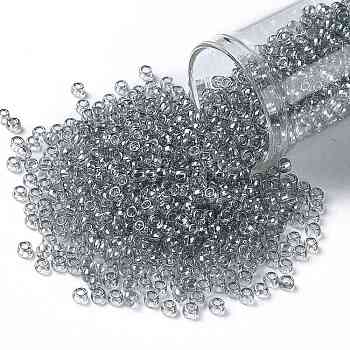 TOHO Round Seed Beads, Japanese Seed Beads, (112) Transparent Luster Black Diamond, 8/0, 3mm, Hole: 1mm, about 222pcs/bottle, 10g/bottle