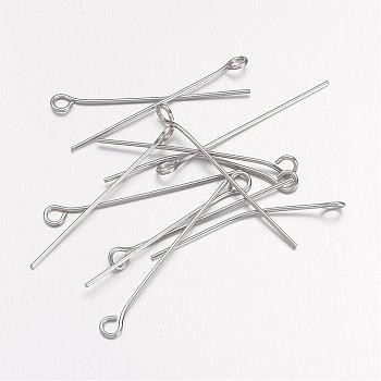 304 Stainless Steel Eye Pin, 30x0.7mm, Hole: 2mm