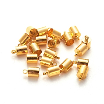 Brass Cord Ends, Nickel Free, Golden, 9.5x6mm, Hole: 1.1mm, 5.5mm inner diameter