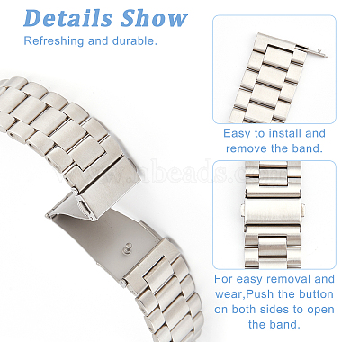 dicosmetic 2pcs 2 couleurs 303 bracelets de montre à dégagement rapide en acier inoxydable(FIND-DC0001-20)-4