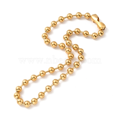 Vacuum Plating 304 Stainless Steel Ball Chain Necklace & Bracelet Set(STAS-D181-01G-02D)-2