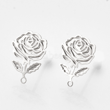 Real Platinum Plated Brass Stud Earring Findings