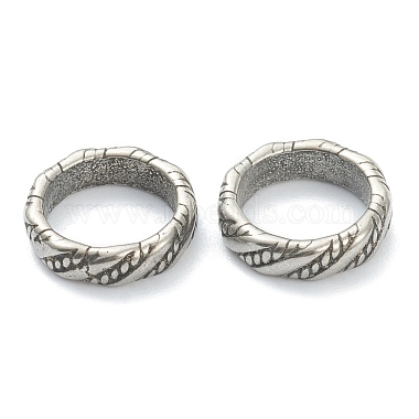 Antique Silver Flat Round 304 Stainless Steel Linking Rings
