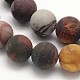 Frosted Round Natural Picture Jasper Beads Strands(G-N0166-48-8mm)-2