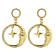 Moon Brass Clear Cubic Zirconia Dangle Stud Earrings(EJEW-Q390-04G)-1