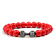 Blue turquoise alloy dumbbell jewelry bracelet for men's high-end and versatile accessories(GK5142-18)-1