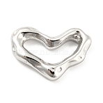 Non-Tarnish 304 Stainless Steel Linking Rings, Irregular Heart, Hammered, Stainless Steel Color, 14x20x4mm, Inner Diameter: 6.5x14mm(STAS-I202-25P)