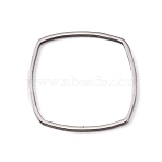 304 Stainless Steel Linking Ring, Square, Stainless Steel Color, 20x20x1mm, Inner Diameter: 18x19mm(STAS-WH0029-30)