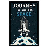 Vintage Metal Tin Sign, Wall Decor for Bars, Restaurants, Cafes Pubs, Journey To Outer Space Pattern, 30x20cm(AJEW-WH0157-032)