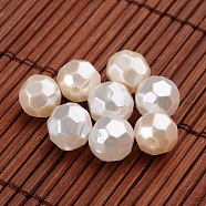 Faceted Round Imitation Pearl Acrylic Beads, Mixed Color, 9.5mm, Hole: 1mm, about 920pcs/500g(OACR-L004-2024)
