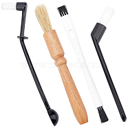 Gorgecraft 4Pcs 4 Style Nylon & Wood Brush Cleaning Tool, with Wood & Plastic Handle, for Coffee Machines Cleaning, Black, 1pc/style(TOOL-GF0002-97)