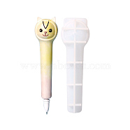 DIY Shiba Inu Dog Ballpoint Pen Cover Silicone Molds, Resin Casting Molds, for UV Resin & Epoxy Resin Craft Making, White, 138x42x41mm(DIY-E055-07)