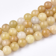 Natural Topaz Jade Beads Strands, Round, 6mm, Hole: 1mm, about 70pcs/strand, 15.7 inch(X-G-S259-45-6mm)