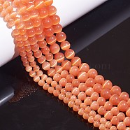 Round Cat Eye Beads, Elastic Crystal Thread, Stretchy String Bead Cord, for Beaded Jewelry Making,, Light Salmon, Beads: 6~10mm, Hole: 0.8~1mm, 175pcs/box(G-SZ0001-80C)