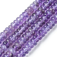 Natural Amethyst Beads Strands, FlatRound/Disc, 4x2mm, Hole: 0.9mm, about 187~196pcs/strand, 15.16~15.55 inch(38.5~39.5cm)(G-F748-E01)