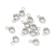201 Stainless Steel Tube Bails, Loop Bails, Ring Bail Beads, Stainless Steel Color, 8x5.5x2mm, Hole: 1.6mm(STAS-M294-02P-02)