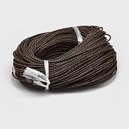 Braided Leather Cord, Dyed, Black, 3mm, 100yards/bundle(300 feet/bundle)(WL-D012-3mm-09)