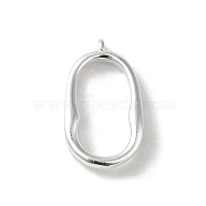 Brass Pendants, Oval Ring Charms, 925 Sterling Silver Plated, 18x10.5x2mm, Hole: 0.8mm(KK-P259-32S)