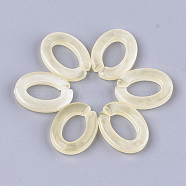 Acrylic Linking Rings, Quick Link Connectors, For Jewelry Chains Making, Imitation Gemstone Style, Oval, Wheat, 24.5x18.5x4mm, Hole: 14.5x9mm, about: 440pcs/500g(OACR-S021-27F)