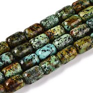 Natural African Turquoise(Jasper) Beads Strands, Column, 9~9.5x6~6.5mm, Hole: 0.9~1mm, about 20~21pcs/strand, 7.28~7.6''(18.5~19cm)(G-G980-33B)