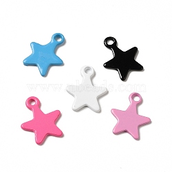 Spray Painted 201 Stainless Steel Charms, Star Charm, Mixed Color, 10x8.5x0.5mm, Hole: 1.2mm(STAS-I672-28)