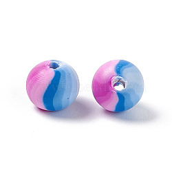Handmade Polymer Clay Beads, Round, Violet, 8mm, Hole: 2mm(X-CLAY-D005-01F)