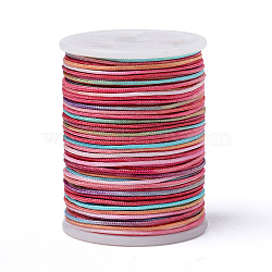 Segment Dyed Polyester Thread, Chinese Knotting Cord, Colorful, 0.8mm, about 10.93 yards(10m)/roll(NWIR-I013-A-02)