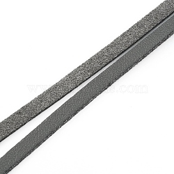 Flat Imitation Leather Cord, Gray, 5x1mm, about 1.09 Yards(1m)/Strand(LC-TAC0001-01E)