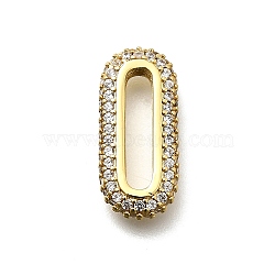 Brass Micro Pave Clear Cubic Zirconia Oval Linking Rings, Long-Lasting Plated, Lead Free & Cadmium Free, Rack Plating, Real 18K Gold Plated, 18x8x3mm, Inner Diameter: 3x13mm(KK-Z093-43G)