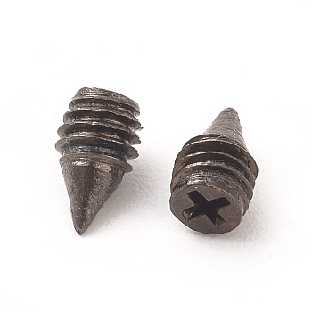 Iron Rivets Screw, Cone Screwback Studs, DIY Leathercraft Findings, Gunmetal, 5x3mm