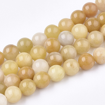 Natural Topaz Jade Beads Strands, Round, 6mm, Hole: 1mm, about 70pcs/strand, 15.7 inch