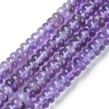 Natural Amethyst Beads Strands, FlatRound/Disc, 4x2mm, Hole: 0.9mm, about 187~196pcs/strand, 15.16~15.55 inch(38.5~39.5cm)