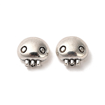 Halloween Tibetan Style Alloy Beads, Cadmium Free & Lead Free, Ghost, Antique Silver, 9.5x10x5mm, Hole: 1.8mm, about 581pcs/1000g