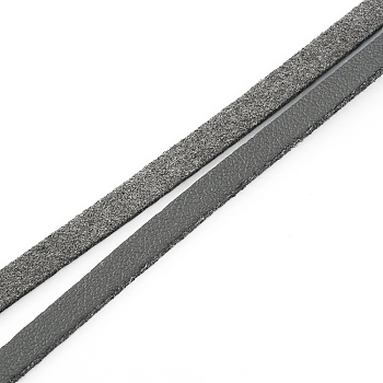 Flat Imitation Leather Cord, Gray, 5x1mm, about 1.09 Yards(1m)/Strand