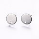 Flat Plate 201 Stainless Steel Stud Earring Findings(STAS-I095-04P-A)-1