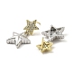 Rack Plating Brass Micro Pave Cubic Zirconia Star Dangle Stud Earrings(EJEW-H117-06GP)-2