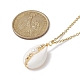 Natural Shell Pendant Necklace with 304 Stainless Cable Chains(NJEW-JN04471)-4